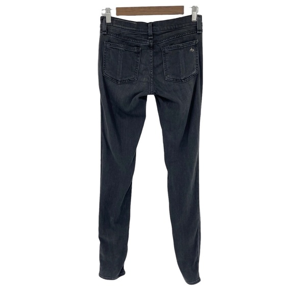 Rag & Bone Black Soft Rock Distressed Skinny Jeans Size 25 - Picture 3 of 8